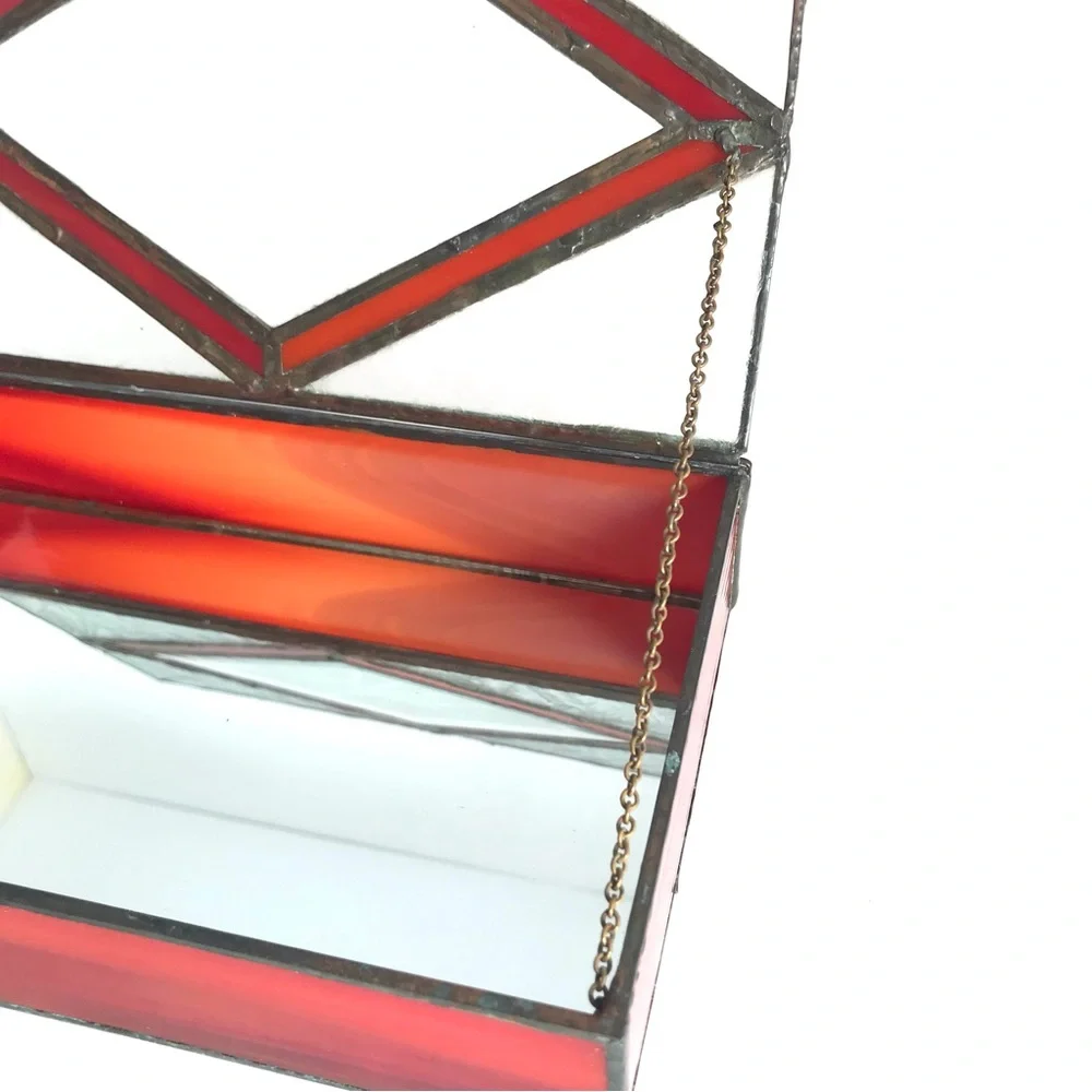 Vintage Stained Glass Jewelry Box